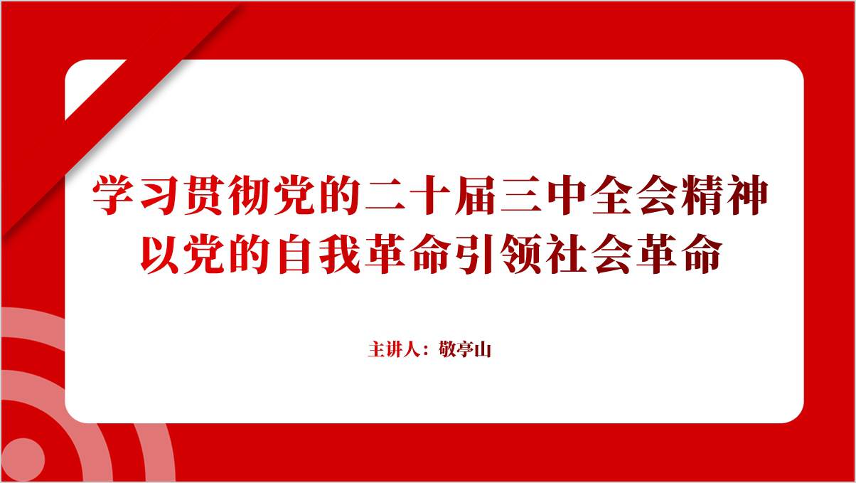 党的自我革命引领社会革命