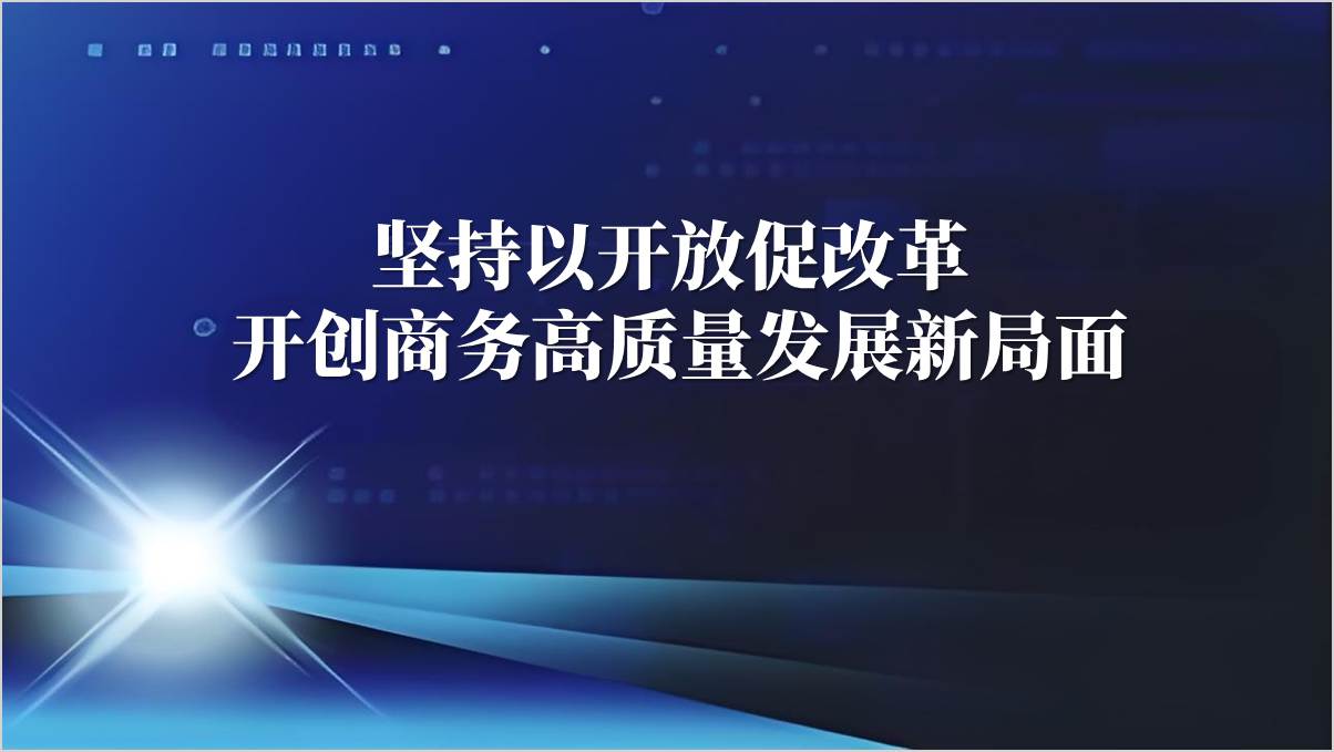 全面深化商务领域改革